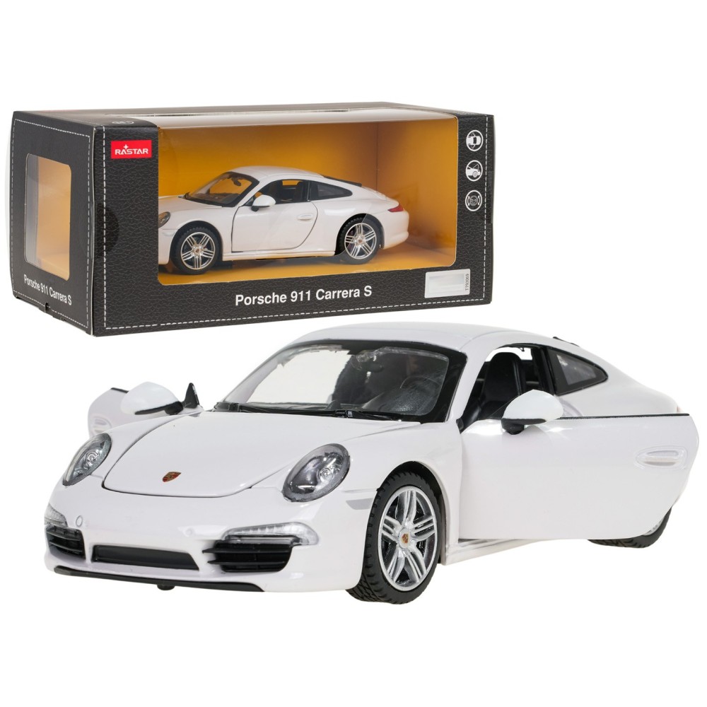 Rastar Kovové Auto Porsche 911 1:24, kovový model, biele