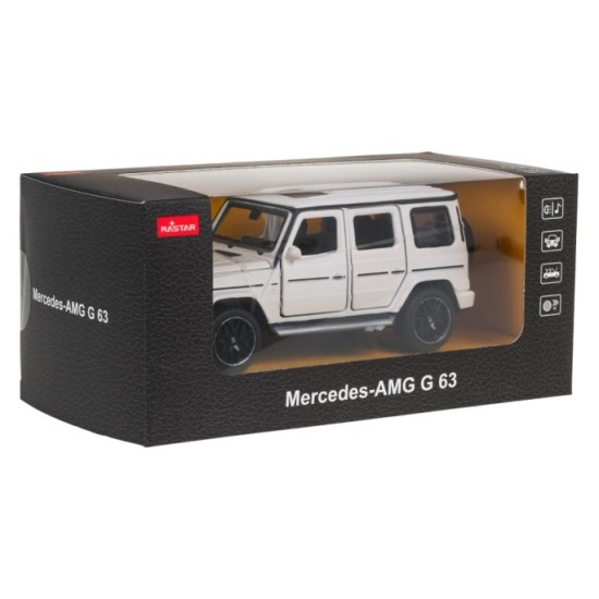 Rastar Kovové auto Mercedes-Benz AMG G63 1:32, kovový model so svetlom a zvukom na batérie, biele