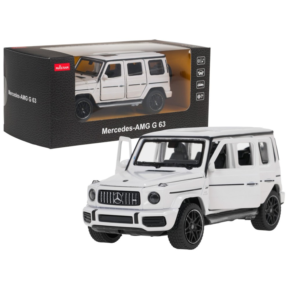 Rastar Kovové auto Mercedes-Benz AMG G63 1:32, kovový model so svetlom a zvukom na batérie, biele