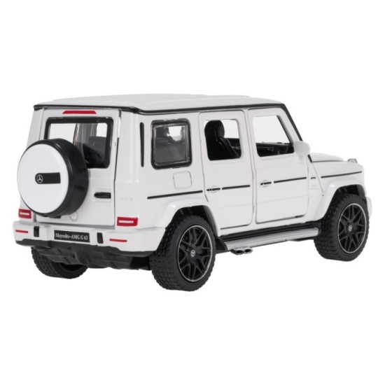 Rastar Kovové auto Mercedes-Benz AMG G63 1:32, kovový model so svetlom a zvukom na batérie, biele