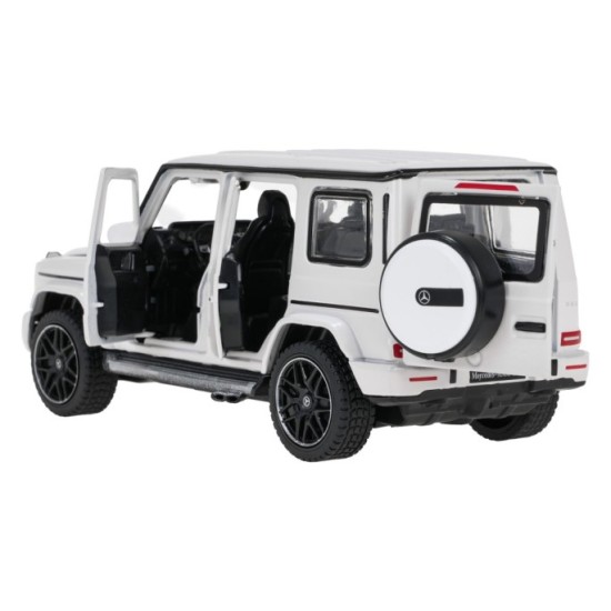Rastar Kovové auto Mercedes-Benz AMG G63 1:32, kovový model so svetlom a zvukom na batérie, biele