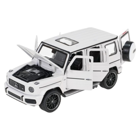 Rastar Kovové auto Mercedes-Benz AMG G63 1:32, kovový model so svetlom a zvukom na batérie, biele