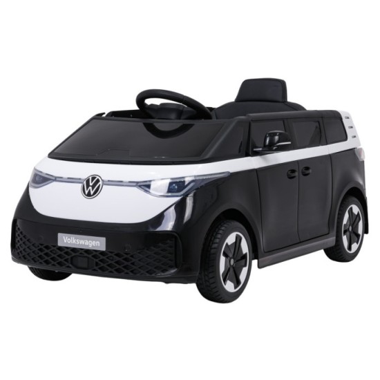 JOKO Elektrické autíčko Volkswagen ID BUZZ, penové kolesá, kožené sedadlo, čierne