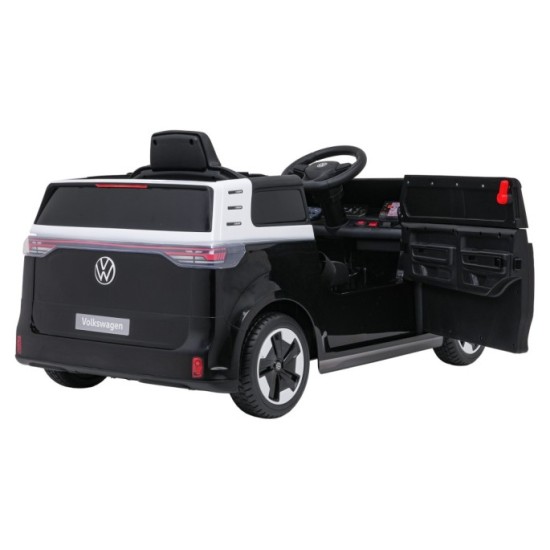 JOKO Elektrické autíčko Volkswagen ID BUZZ, penové kolesá, kožené sedadlo, čierne