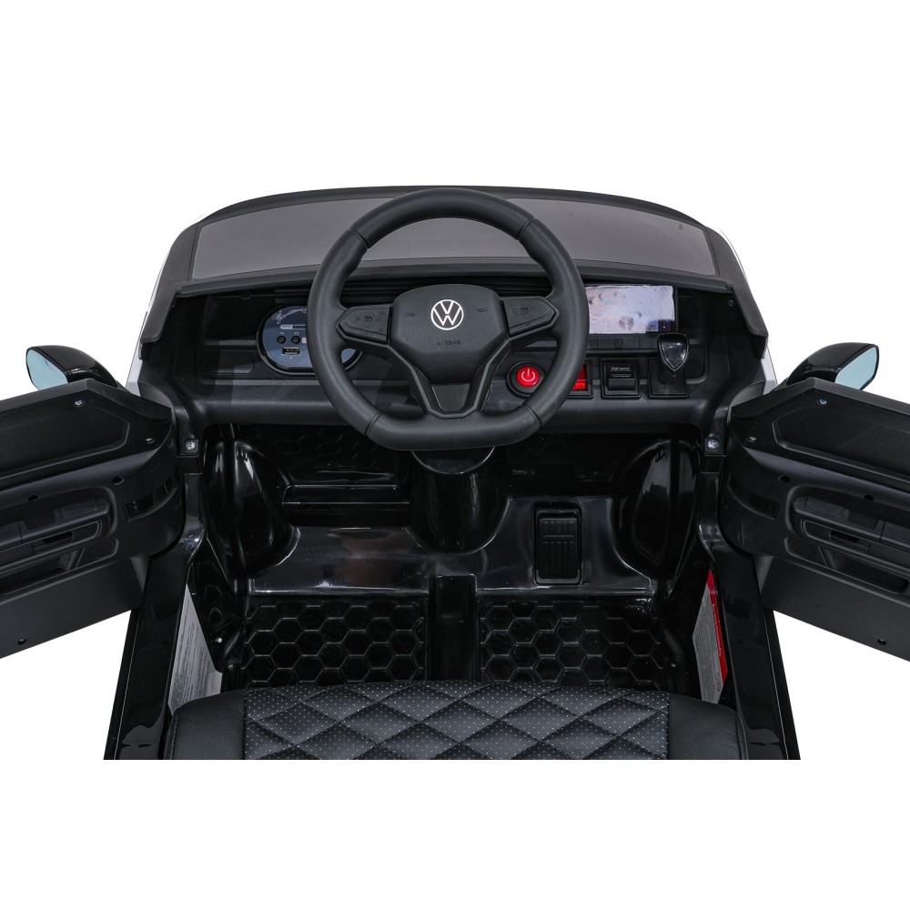 JOKO Elektrické autíčko Volkswagen ID BUZZ, penové kolesá, kožené sedadlo, čierne