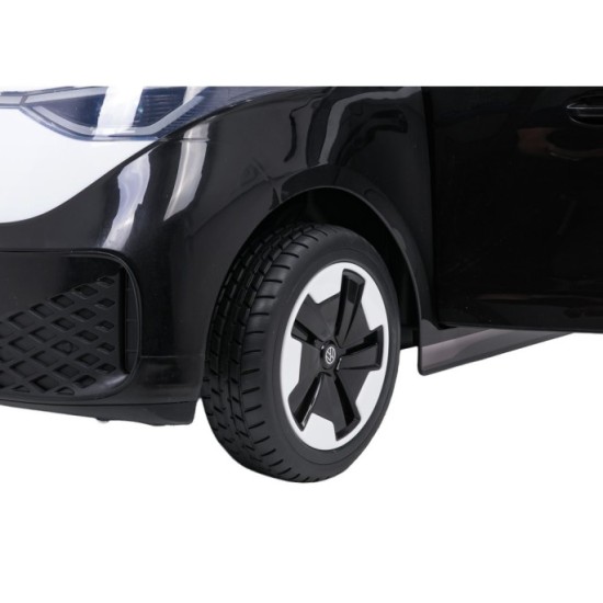 JOKO Elektrické autíčko Volkswagen ID BUZZ, penové kolesá, kožené sedadlo, čierne