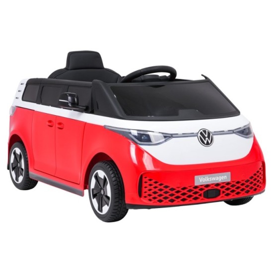 JOKO Elektrické autíčko Volkswagen ID BUZZ, penové kolesá, kožené sedadlo, červené