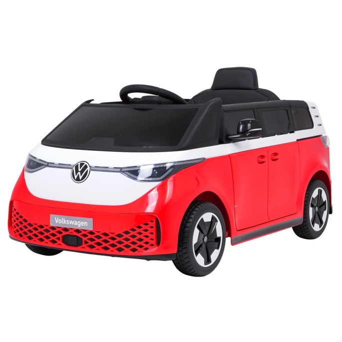 JOKO Elektrické autíčko Volkswagen ID BUZZ, penové kolesá, kožené sedadlo, červené
