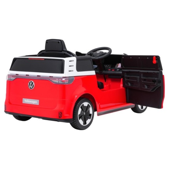 JOKO Elektrické autíčko Volkswagen ID BUZZ, penové kolesá, kožené sedadlo, červené