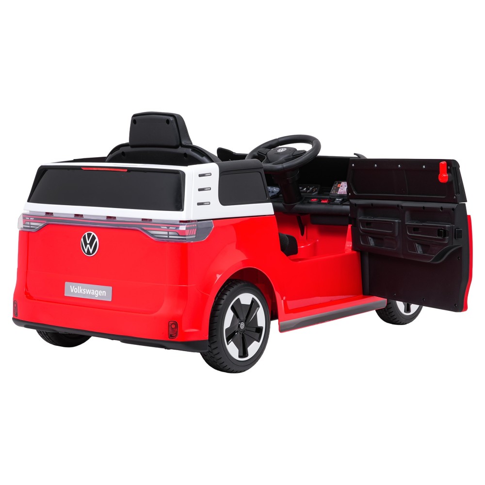 JOKO Elektrické autíčko Volkswagen ID BUZZ, penové kolesá, kožené sedadlo, červené