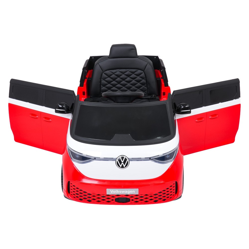 JOKO Elektrické autíčko Volkswagen ID BUZZ, penové kolesá, kožené sedadlo, červené