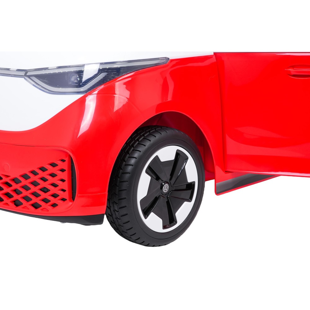 JOKO Elektrické autíčko Volkswagen ID BUZZ, penové kolesá, kožené sedadlo, červené