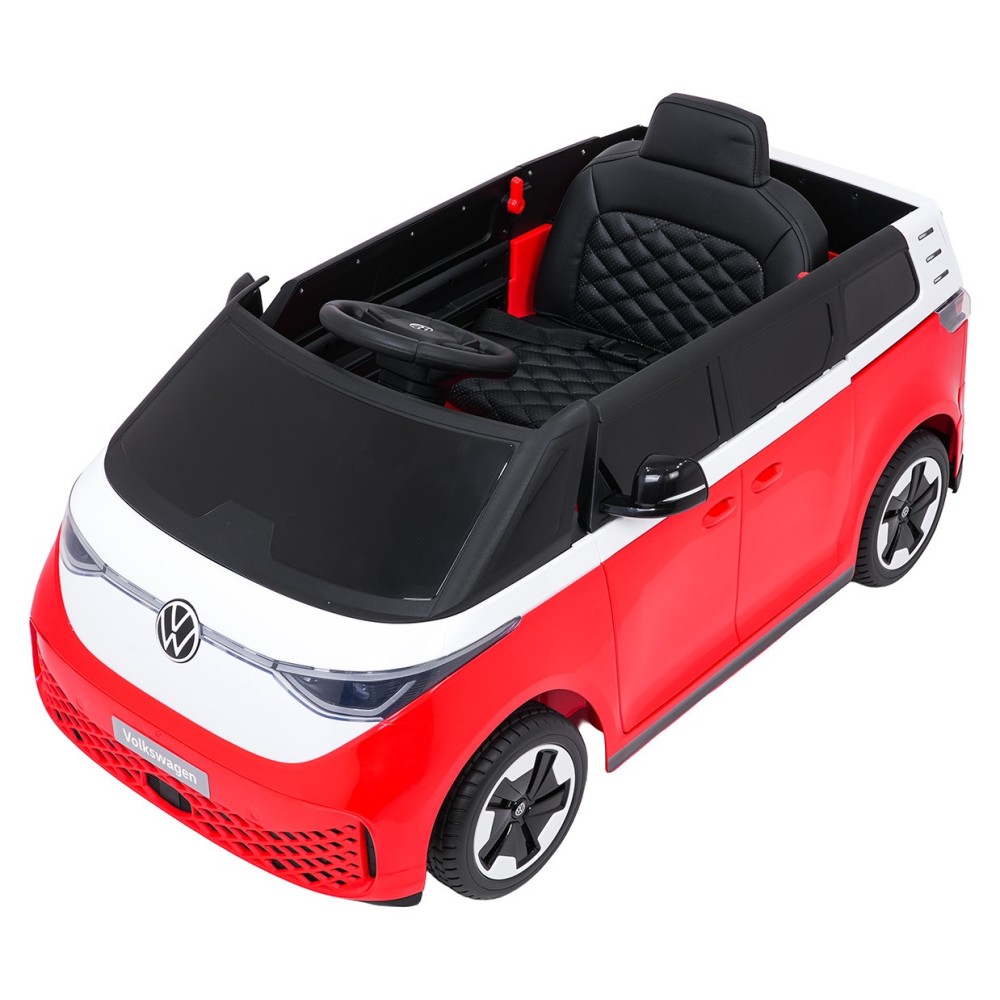 JOKO Elektrické autíčko Volkswagen ID BUZZ, penové kolesá, kožené sedadlo, červené