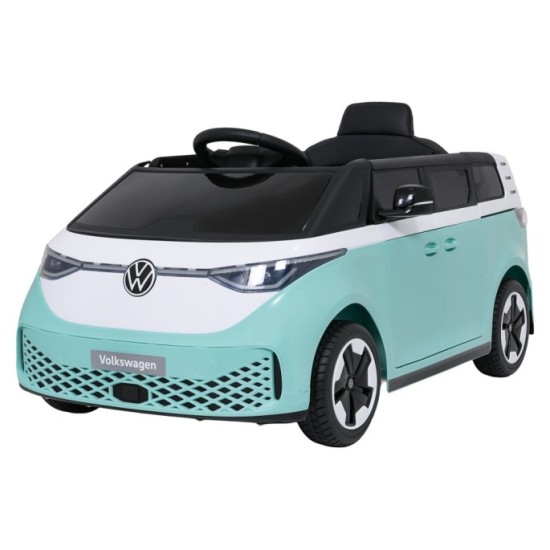 JOKO Elektrické autíčko Volkswagen ID BUZZ, penové kolesá, kožené sedadlo, modré