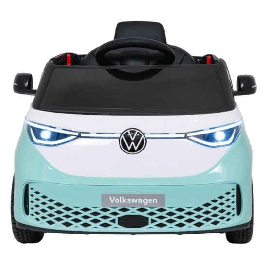 JOKO Elektrické autíčko Volkswagen ID BUZZ, penové kolesá, kožené sedadlo, modré