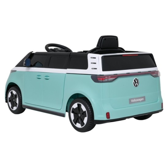 JOKO Elektrické autíčko Volkswagen ID BUZZ, penové kolesá, kožené sedadlo, modré