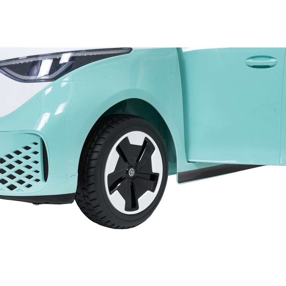JOKO Elektrické autíčko Volkswagen ID BUZZ, penové kolesá, kožené sedadlo, modré