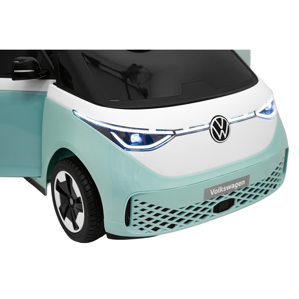 JOKO Elektrické autíčko Volkswagen ID BUZZ, penové kolesá, kožené sedadlo, modré
