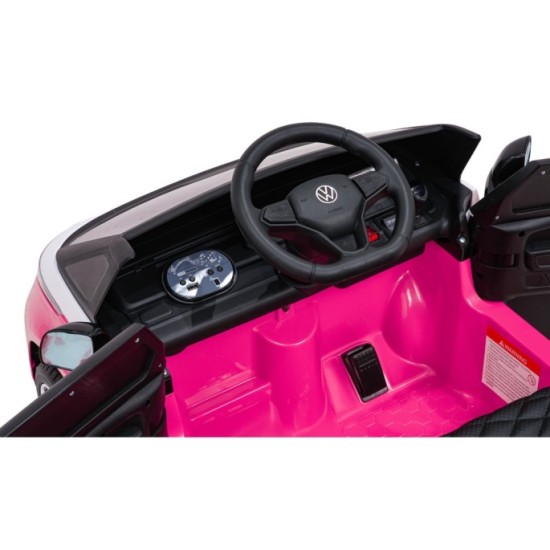 JOKO Elektrické autíčko Volkswagen ID BUZZ, penové kolesá, kožené sedadlo, ružové