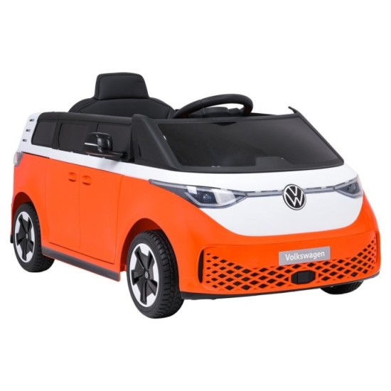 JOKO Elektrické autíčko Volkswagen ID BUZZ, penové kolesá, kožené sedadlo, oranžové