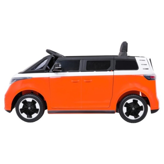 JOKO Elektrické autíčko Volkswagen ID BUZZ, penové kolesá, kožené sedadlo, oranžové