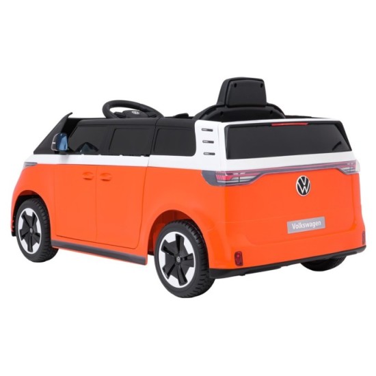 JOKO Elektrické autíčko Volkswagen ID BUZZ, penové kolesá, kožené sedadlo, oranžové
