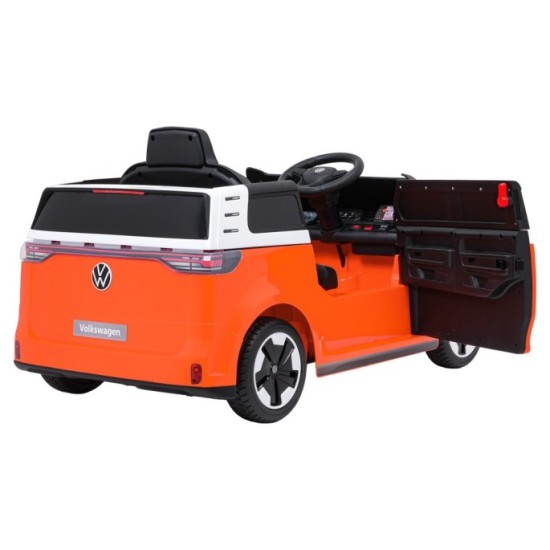 JOKO Elektrické autíčko Volkswagen ID BUZZ, penové kolesá, kožené sedadlo, oranžové