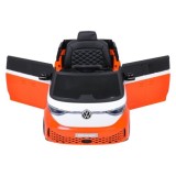JOKO Elektrické autíčko Volkswagen ID BUZZ, penové kolesá, kožené sedadlo, oranžové