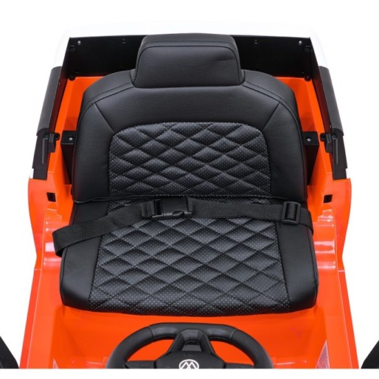 JOKO Elektrické autíčko Volkswagen ID BUZZ, penové kolesá, kožené sedadlo, oranžové