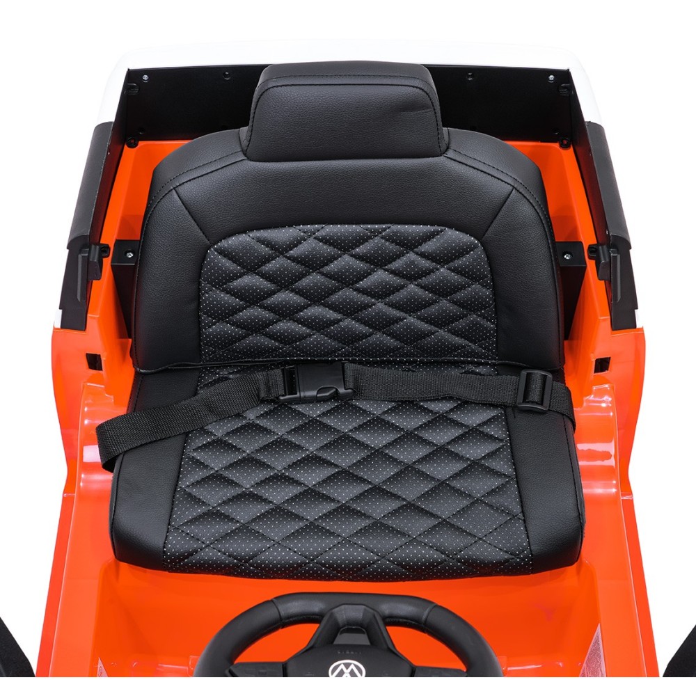 JOKO Elektrické autíčko Volkswagen ID BUZZ, penové kolesá, kožené sedadlo, oranžové