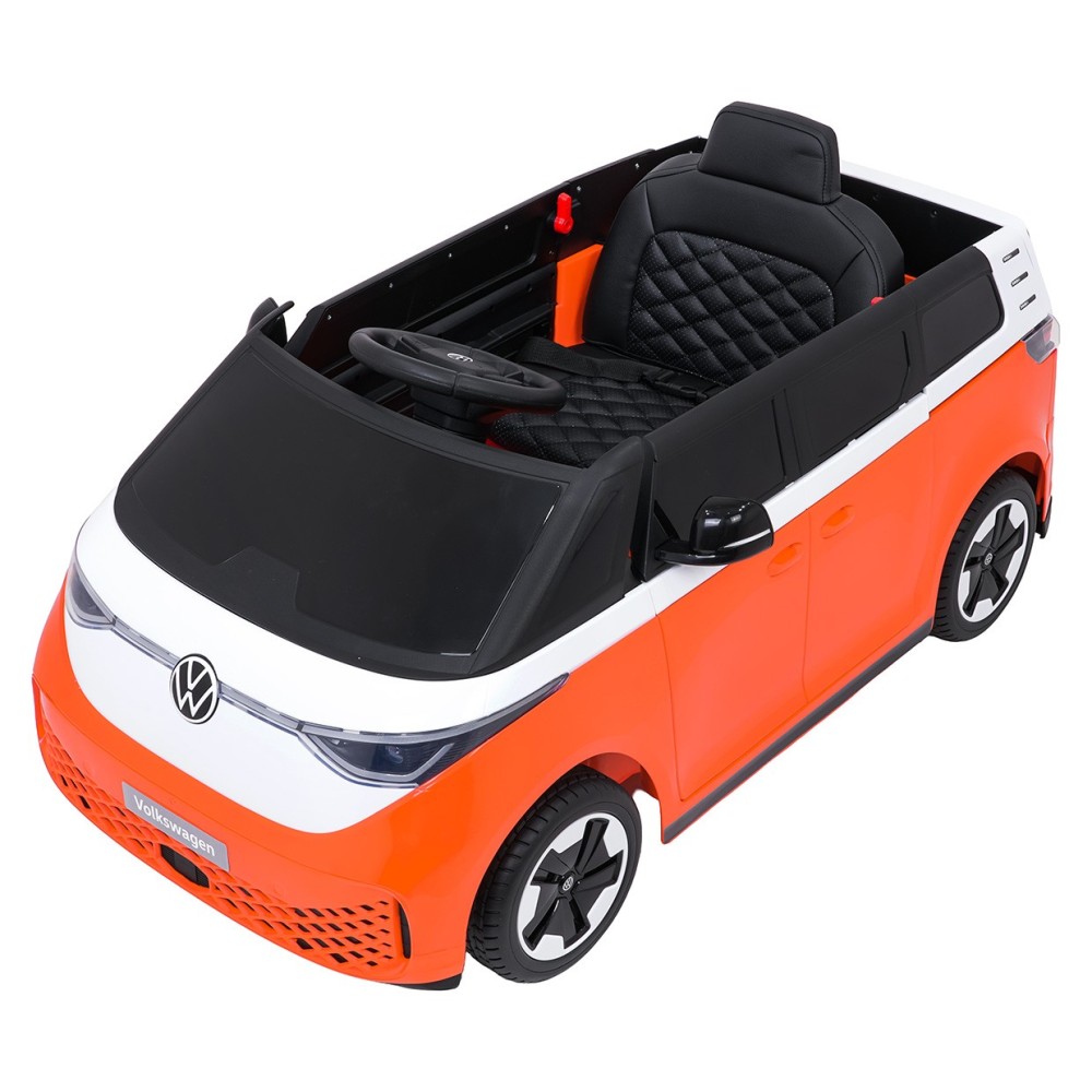JOKO Elektrické autíčko Volkswagen ID BUZZ, penové kolesá, kožené sedadlo, oranžové