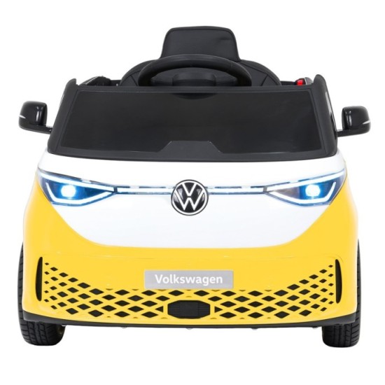 JOKO Elektrické autíčko Volkswagen ID BUZZ, penové kolesá, kožené sedadlo, žlté