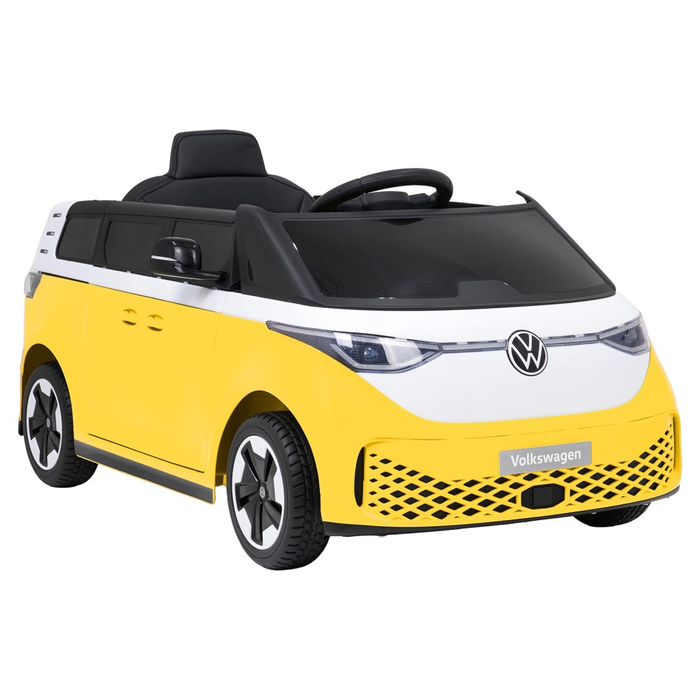 JOKO Elektrické autíčko Volkswagen ID BUZZ, penové kolesá, kožené sedadlo, žlté