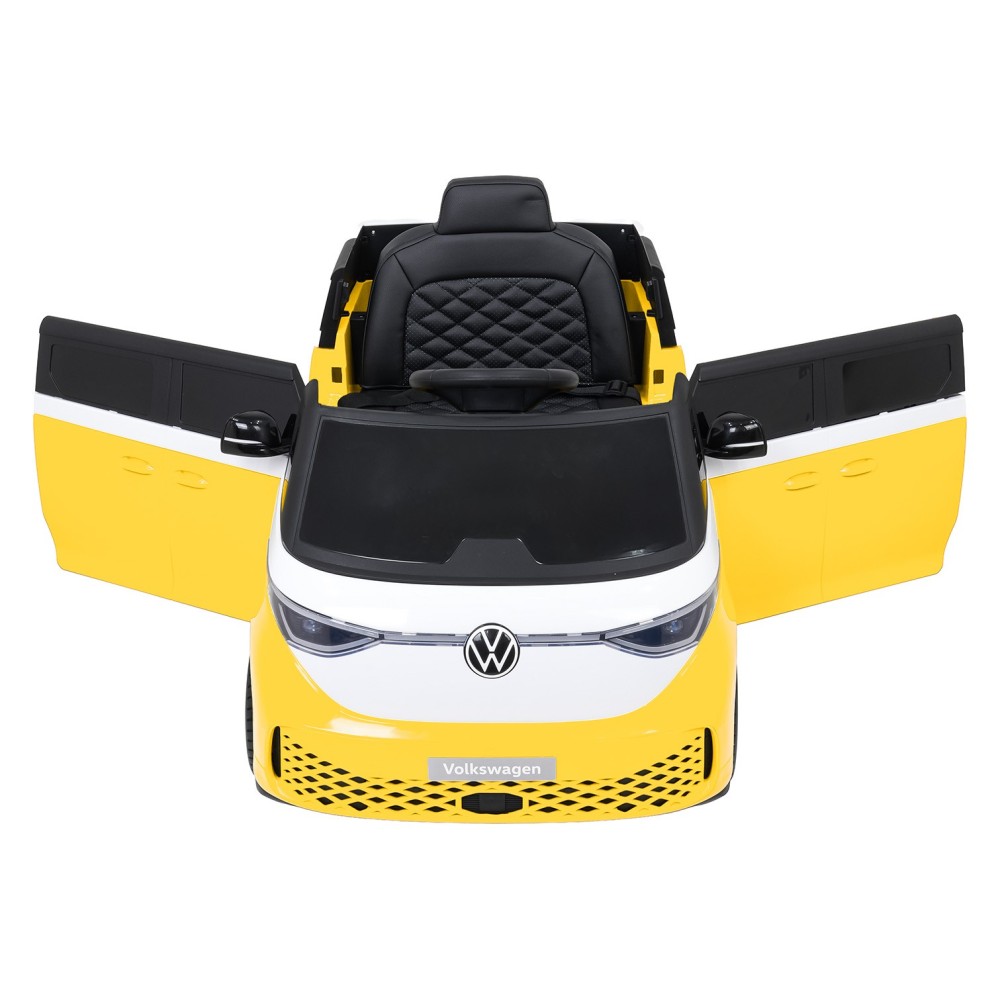 JOKO Elektrické autíčko Volkswagen ID BUZZ, penové kolesá, kožené sedadlo, žlté