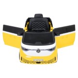 JOKO Elektrické autíčko Volkswagen ID BUZZ, penové kolesá, kožené sedadlo, žlté