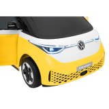 JOKO Elektrické autíčko Volkswagen ID BUZZ, penové kolesá, kožené sedadlo, žlté