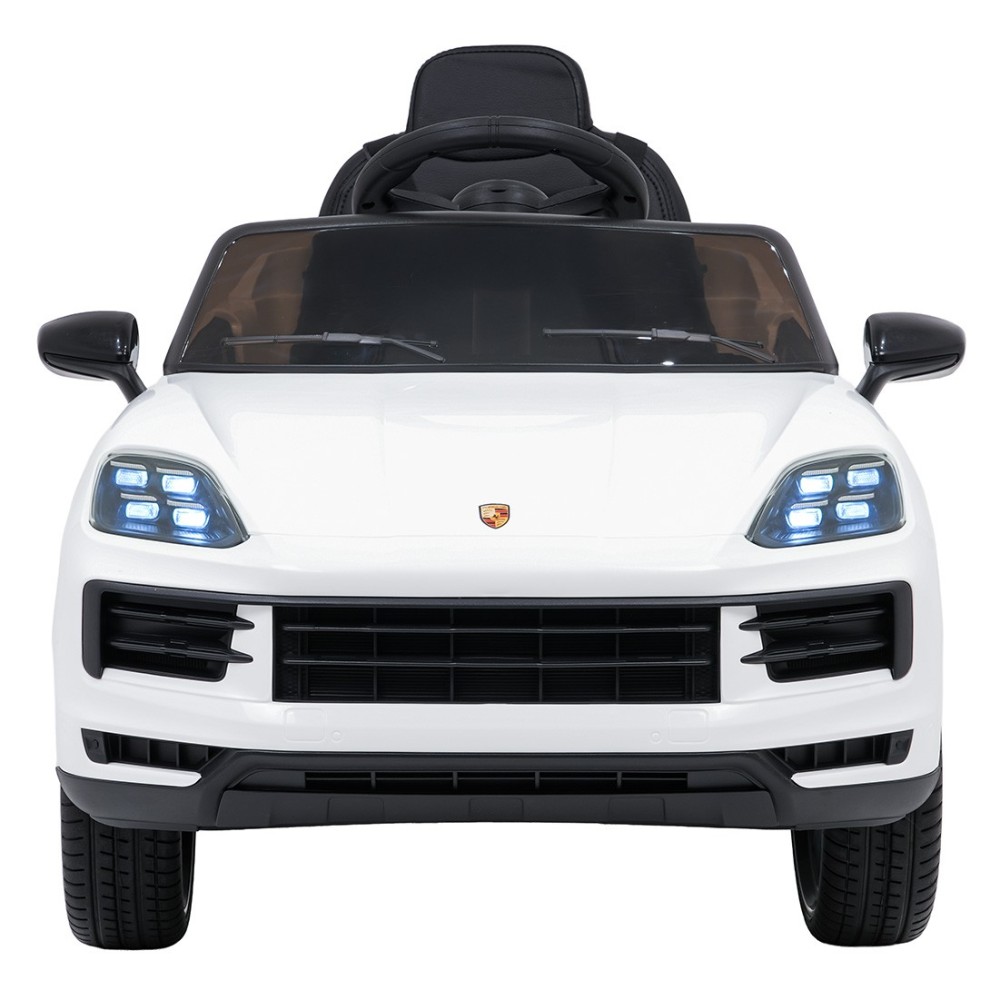 JOKO Elektrické Autíčko Porsche Cayenne, penové kolesá, kožené sedadlo, biele