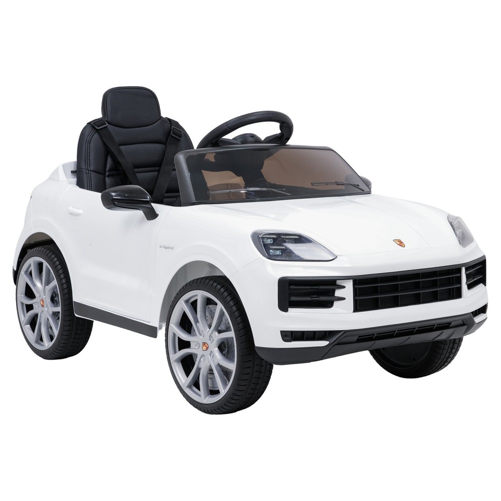 JOKO Elektrické Autíčko Porsche Cayenne, penové kolesá, kožené sedadlo, biele