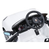 JOKO Elektrické Autíčko Porsche Cayenne, penové kolesá, kožené sedadlo, biele