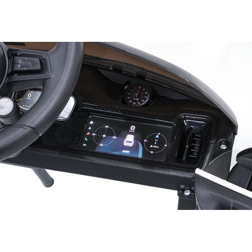 JOKO Elektrické Autíčko Porsche Cayenne, penové kolesá, kožené sedadlo, biele
