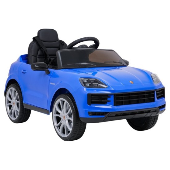 JOKO Elektrické Autíčko Porsche Cayenne, penové kolesá, kožené sedadlo, modré