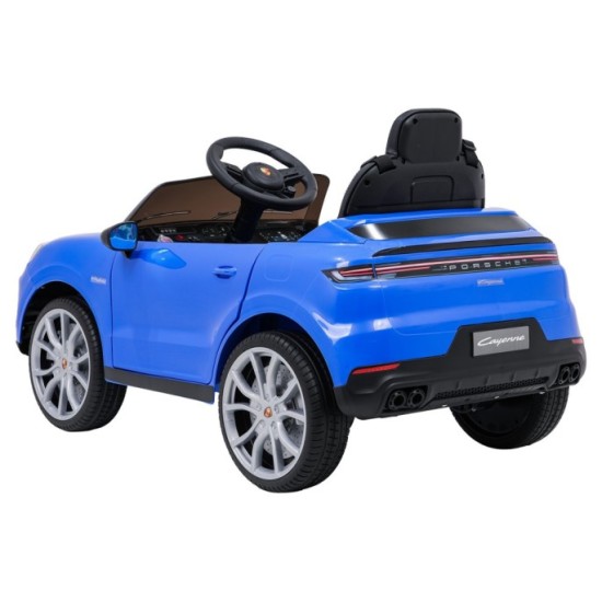 JOKO Elektrické Autíčko Porsche Cayenne, penové kolesá, kožené sedadlo, modré