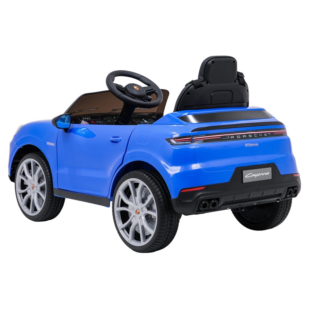 JOKO Elektrické Autíčko Porsche Cayenne, penové kolesá, kožené sedadlo, modré