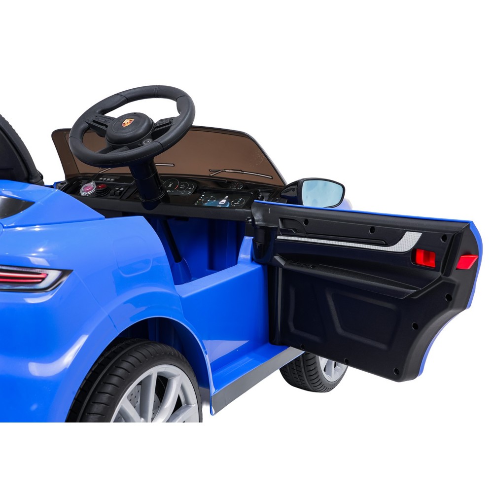 JOKO Elektrické Autíčko Porsche Cayenne, penové kolesá, kožené sedadlo, modré
