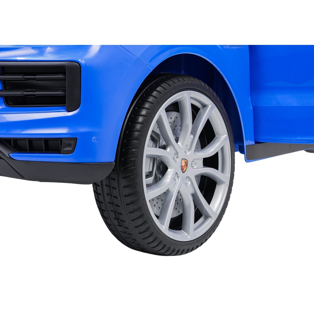JOKO Elektrické Autíčko Porsche Cayenne, penové kolesá, kožené sedadlo, modré