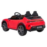 JOKO Elektrické autíčko Porsche Taycan Turbo S, penové kolesá, kožené sedadlo, červené
