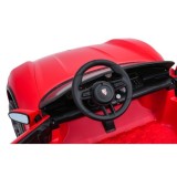 JOKO Elektrické autíčko Porsche Taycan Turbo S, penové kolesá, kožené sedadlo, červené