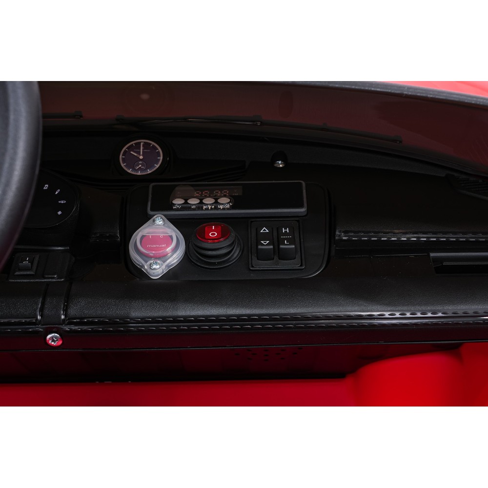 JOKO Elektrické autíčko Porsche Taycan Turbo S, penové kolesá, kožené sedadlo, červené