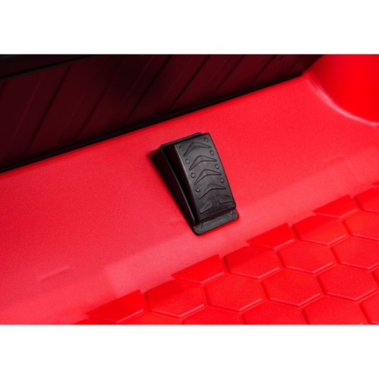 JOKO Elektrické autíčko Porsche Taycan Turbo S, penové kolesá, kožené sedadlo, červené