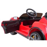 JOKO Elektrické autíčko Porsche Taycan Turbo S, penové kolesá, kožené sedadlo, červené